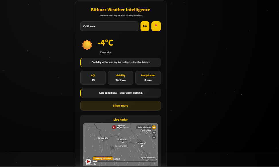 BitBuzz Weather interface